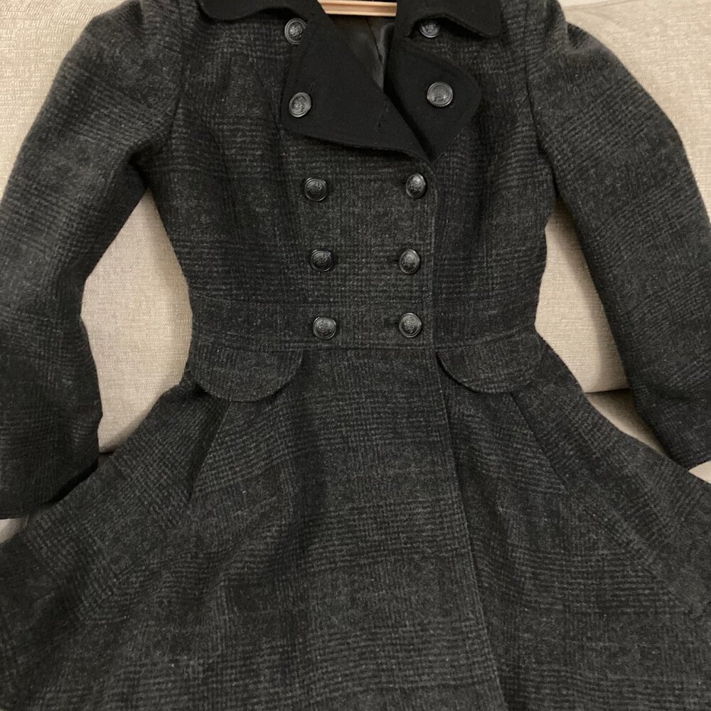 Laundry by Shelli Segal Wool Blend Plaid Coat Size 10